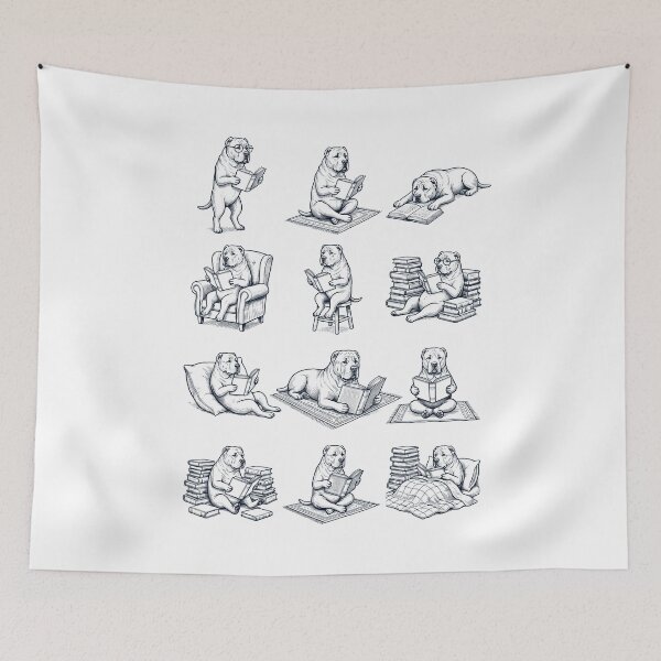 Item preview, Vintage Central Asian Shepherd Dog Book Reader Reading Dog Lover designed and sold by dian-rody-crest.