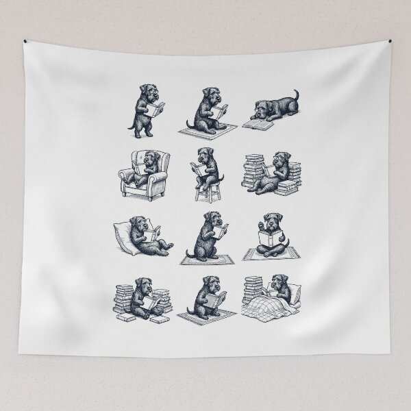 Item preview, Vintage Cesky Terrier Book Reader Reading Dog Lover designed and sold by dian-rody-crest.