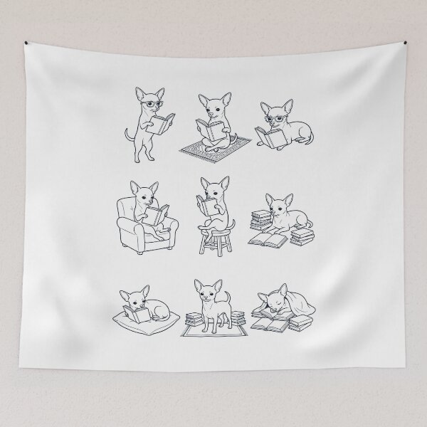 Item preview, Vintage Chihuahua Book Reader Reading Dog Lover designed and sold by dian-rody-crest.