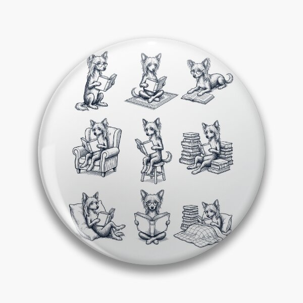 Item preview, Vintage Chinese Crested Dog Book Reader Reading Dog Lover designed and sold by dian-rody-crest.