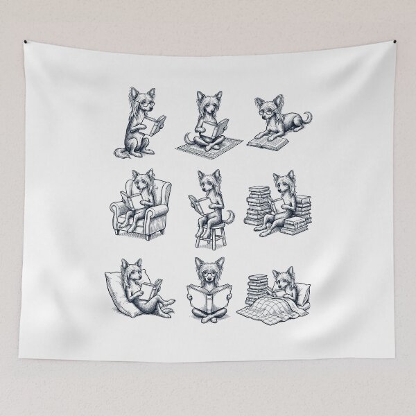 Item preview, Vintage Chinese Crested Dog Book Reader Reading Dog Lover designed and sold by dian-rody-crest.