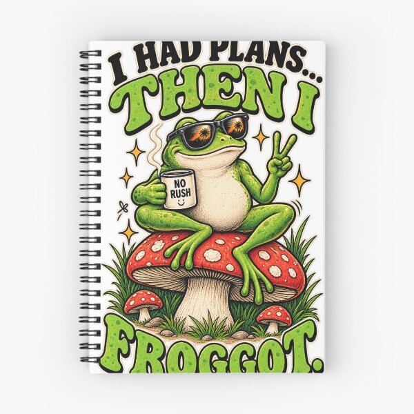 Item preview, I Had Plans Then I Froggot Cute Funny Frog Mushroom Chill T-Shirt designed and sold by konfikkonfik.