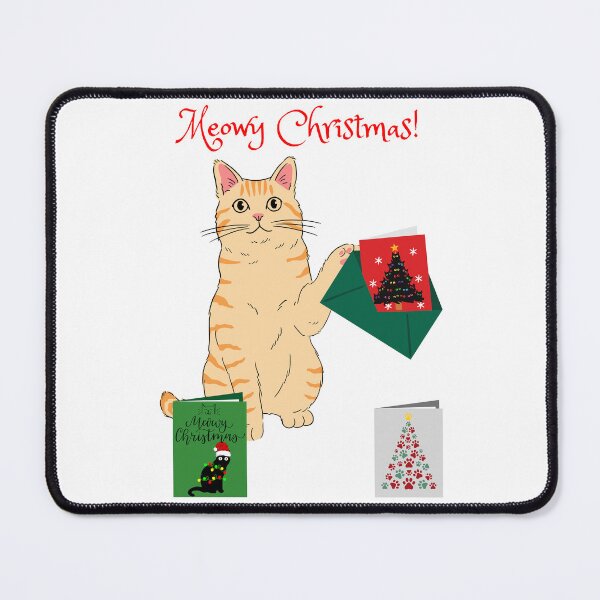 Item preview, Meowy Christmas Orange Tabby Cat with Christmas Cards designed and sold by MYCatStuff.