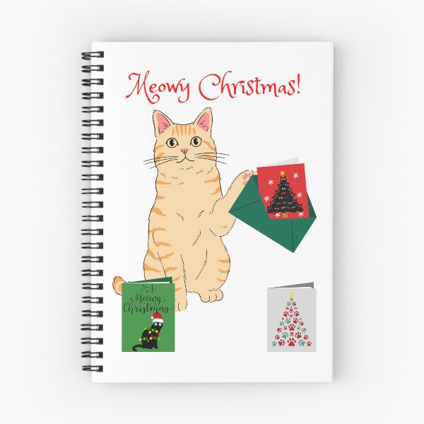 Item preview, Meowy Christmas Orange Tabby Cat with Christmas Cards designed and sold by MYCatStuff.