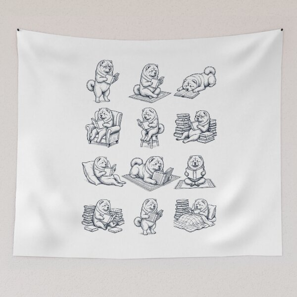 Item preview, Vintage Chow Chow Book Reader Reading Dog Lover designed and sold by dian-rody-crest.