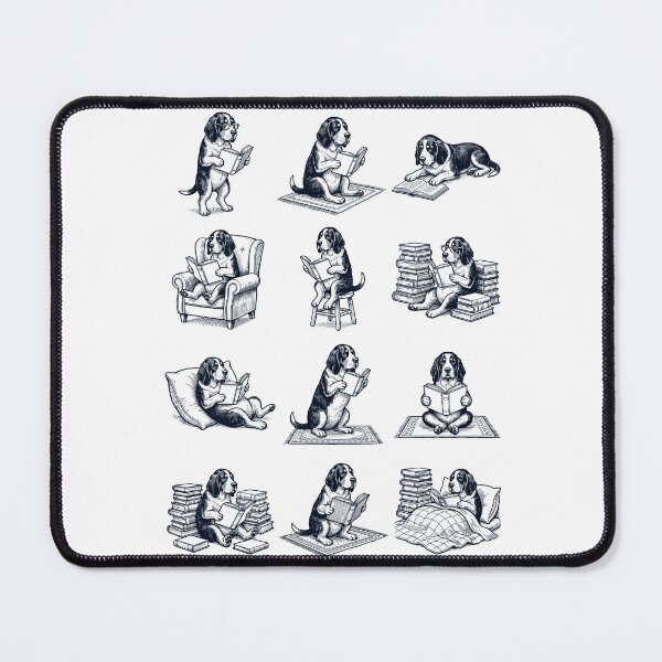 Item preview, Vintage Clumber Spaniel Book Reader Reading Dog Lover designed and sold by dian-rody-crest.