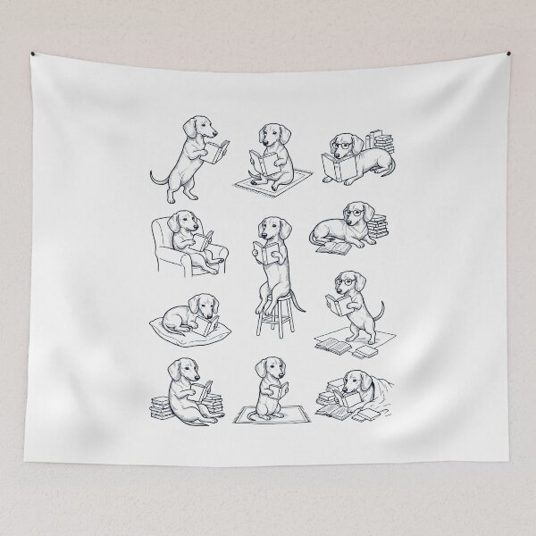Item preview, Vintage Dachshund Book Reader Reading Dog Lover designed and sold by dian-rody-crest.
