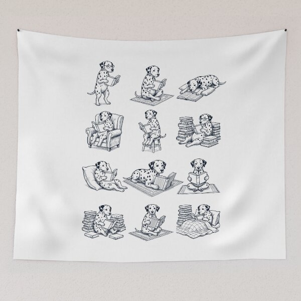 Item preview, Vintage Dalmatian Book Reader Reading Dog Lover designed and sold by dian-rody-crest.