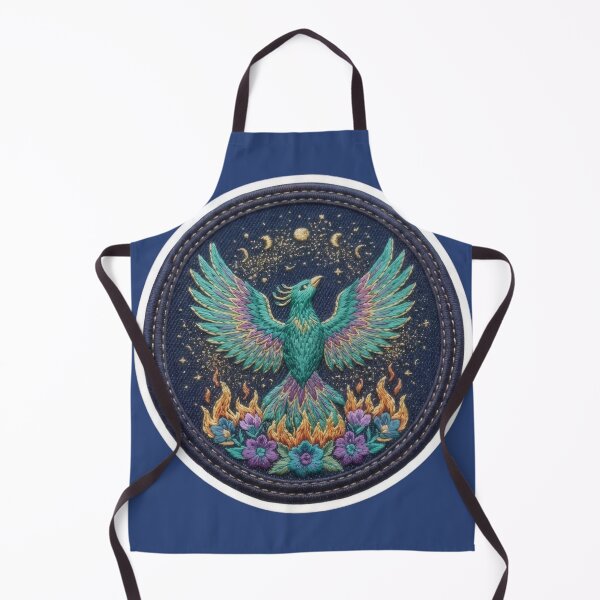 Item preview, Mystical Teal Phoenix Rising From Floral Flames designed and sold by Azurart2.