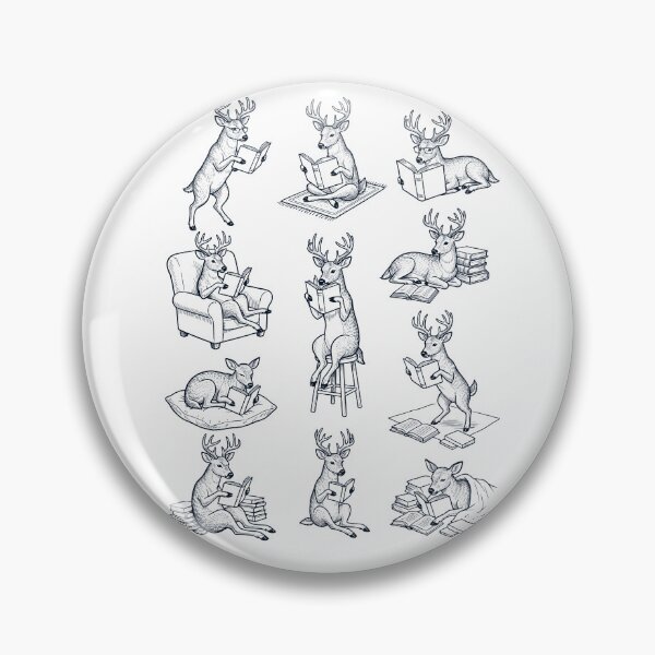 Item preview, Vintage Deer Book Reader Reading Animal Lover designed and sold by dian-rody-crest.