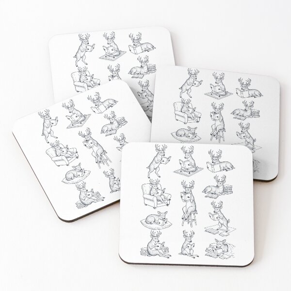 Item preview, Vintage Deer Book Reader Reading Animal Lover designed and sold by dian-rody-crest.