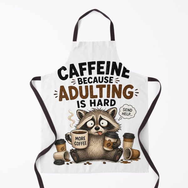 Item preview, Caffeine Because Adulting Is Hard – Funny Cute Raccoon Coffee Design designed and sold by Kiinaaa.
