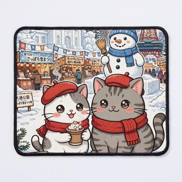 Item preview, Kawaii Cats Sapporo Snow Festival Japan - Freda and Junior Winter designed and sold by MAISON SYLVIE.
