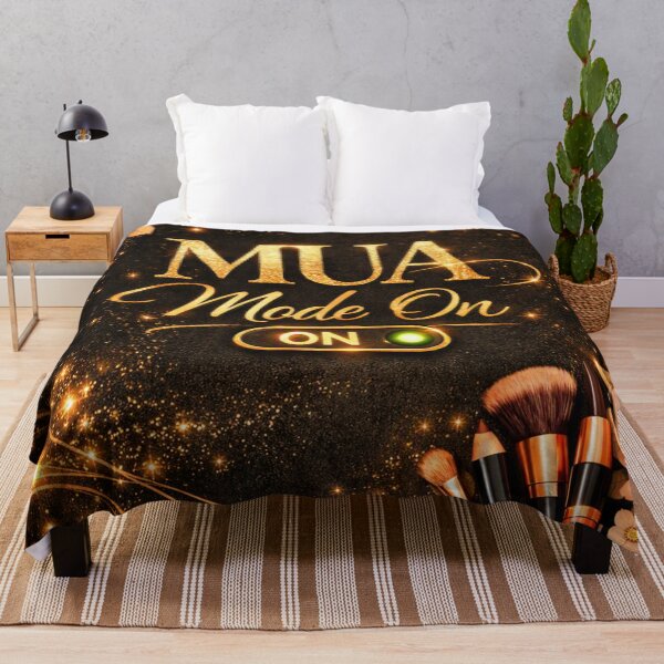 Item preview, MUA Mode On Makeup Artist Beauty Black Gold Glam Design designed and sold by Lalala cute.
