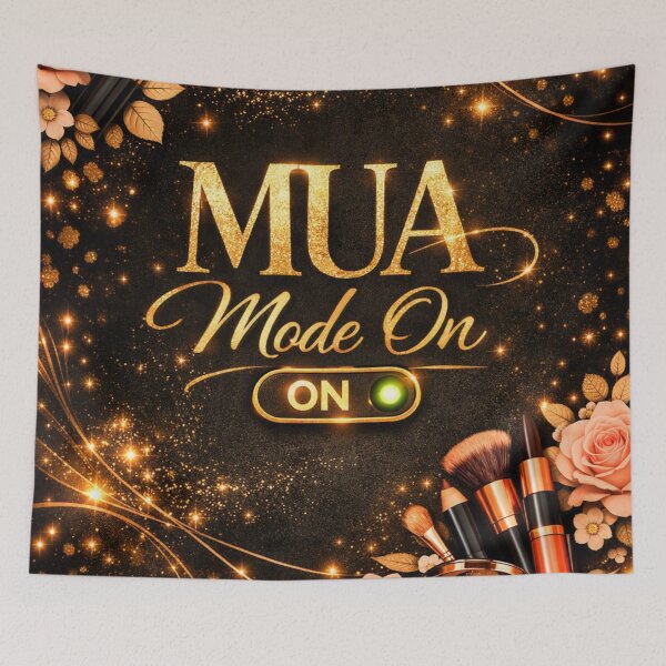 Item preview, MUA Mode On Makeup Artist Beauty Black Gold Glam Design designed and sold by Lalala cute.