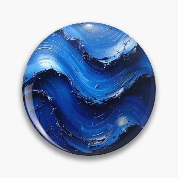 Item preview, Abstract Textured Blue Oil Paint Wave designed and sold by BetweenForms.