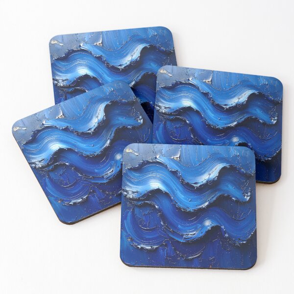 Item preview, Abstract Textured Blue Oil Paint Wave designed and sold by BetweenForms.
