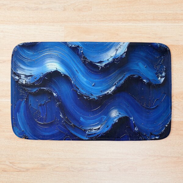 Item preview, Abstract Textured Blue Oil Paint Wave designed and sold by BetweenForms.
