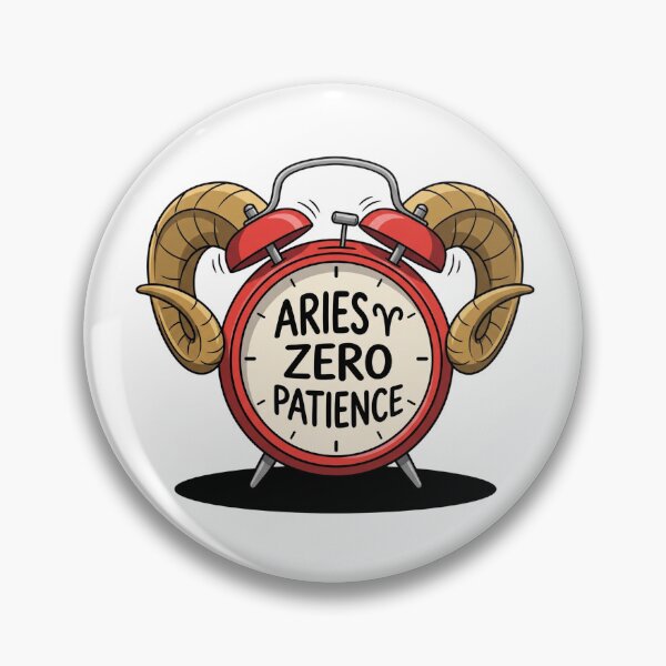 Item preview, Aries Zero Patience Alarm Clock Ram Horns Zodiac Art designed and sold by Rare By Hero.