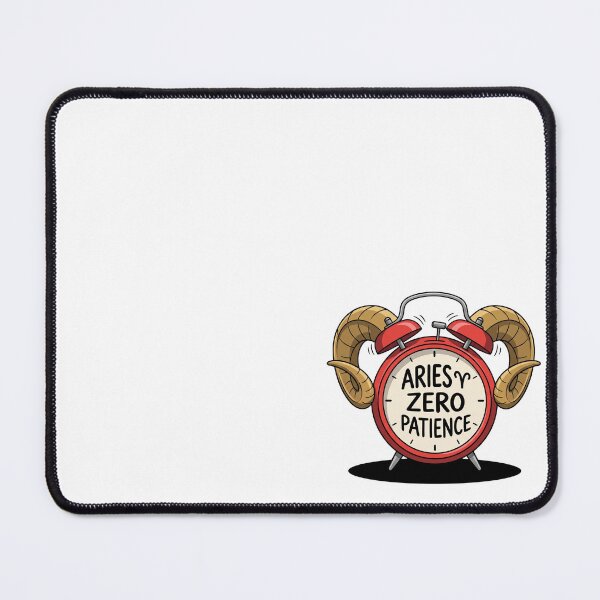 Item preview, Aries Zero Patience Alarm Clock Ram Horns Zodiac Art designed and sold by Rare By Hero.