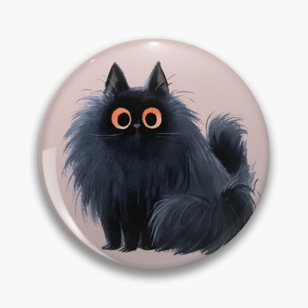 Item preview, Fluffy Black Cat – Cute Spooky Kitty designed and sold by KAM-KAM-STORE.