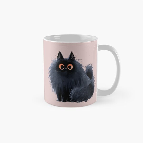 Item preview, Fluffy Black Cat – Cute Spooky Kitty designed and sold by KAM-KAM-STORE.