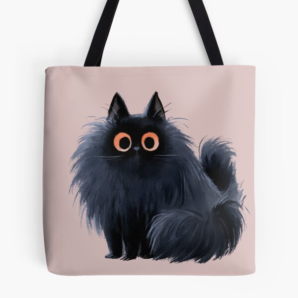 Item preview, Fluffy Black Cat – Cute Spooky Kitty designed and sold by KAM-KAM-STORE.
