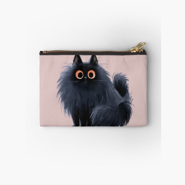 Item preview, Fluffy Black Cat – Cute Spooky Kitty designed and sold by KAM-KAM-STORE.