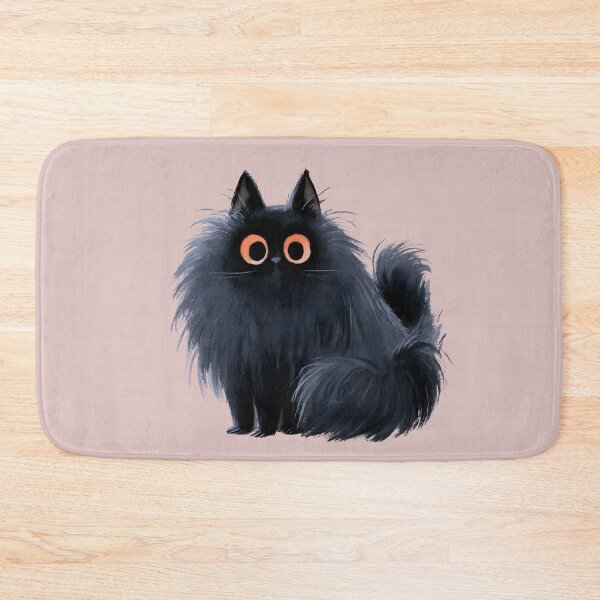 Item preview, Fluffy Black Cat – Cute Spooky Kitty designed and sold by KAM-KAM-STORE.