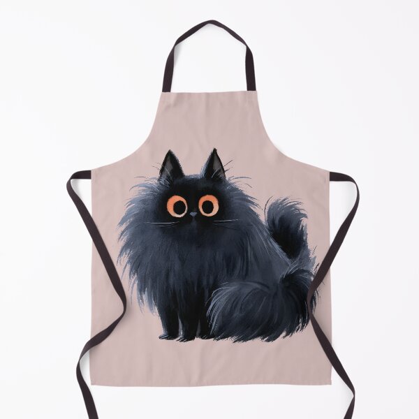Item preview, Fluffy Black Cat – Cute Spooky Kitty designed and sold by KAM-KAM-STORE.