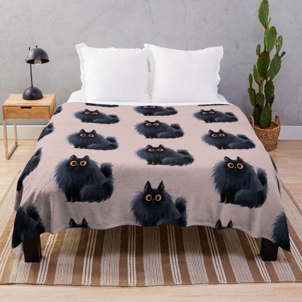Item preview, Fluffy Black Cat – Cute Spooky Kitty designed and sold by KAM-KAM-STORE.