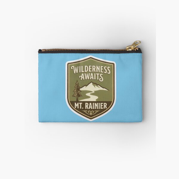 Item preview, Wilderness Awaits Mt Rainier National Park Vintage Badge designed and sold by LittleArij.
