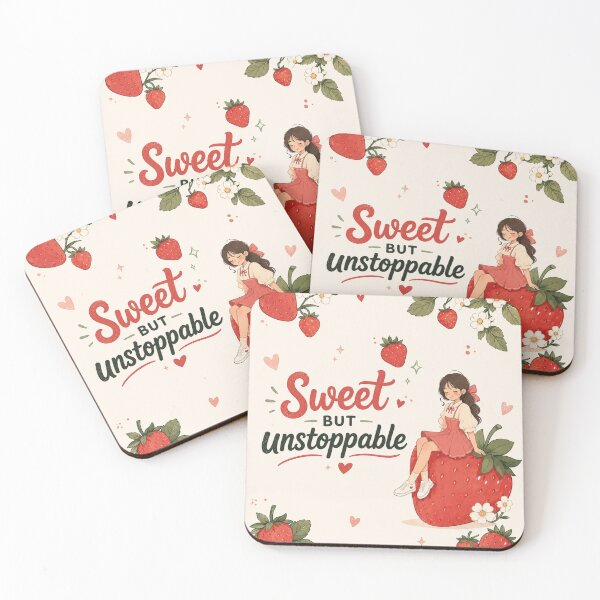 Item preview, Sweet But Unstoppable – Cute Strawberry Girl Aesthetic designed and sold by itxelaraStudio.