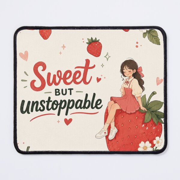 Item preview, Sweet But Unstoppable – Cute Strawberry Girl Aesthetic designed and sold by itxelaraStudio.