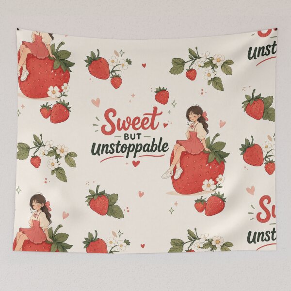 Item preview, Sweet But Unstoppable – Cute Strawberry Girl Aesthetic designed and sold by itxelaraStudio.