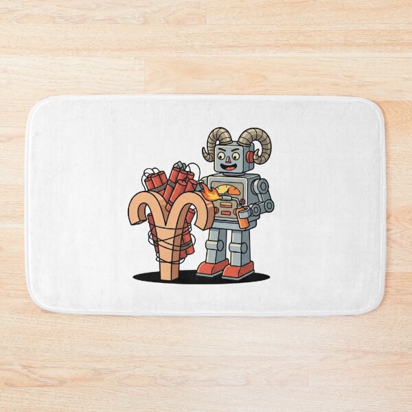 Item preview, Aries Robot Ram Horns Lighting Dynamite Explosive Zodiac Art designed and sold by Rare By Hero.