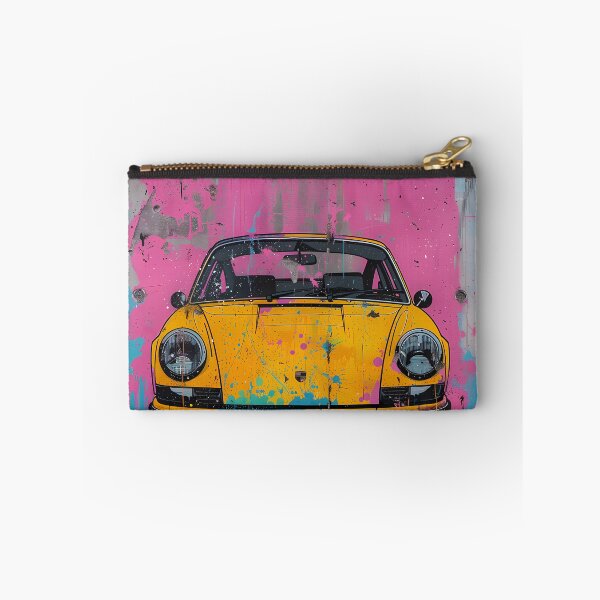 Item preview, Vintage Sports Car Street Art – Yellow Retro Car Graffiti designed and sold by Artdavesalzburg.