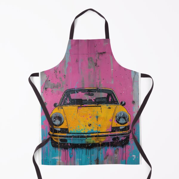 Item preview, Vintage Sports Car Street Art – Yellow Retro Car Graffiti designed and sold by Artdavesalzburg.