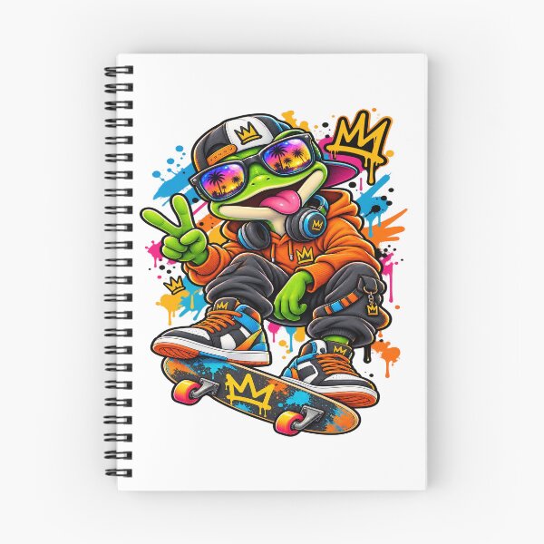 Item preview, Skater Frog Graffiti Streetwear Character designed and sold by JMDG Studio.