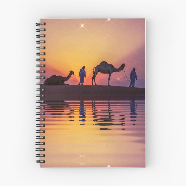 Item preview, camel group at an oasis at dawn watching sunset designed and sold by mister-john.