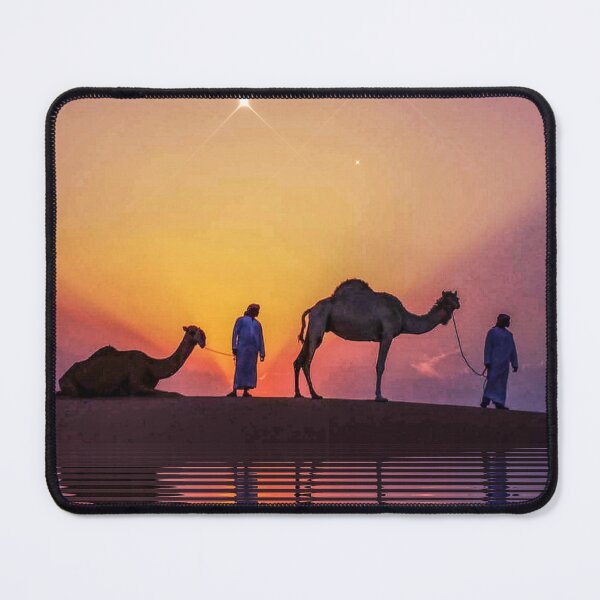 Item preview, camel group at an oasis at dawn watching sunset designed and sold by mister-john.