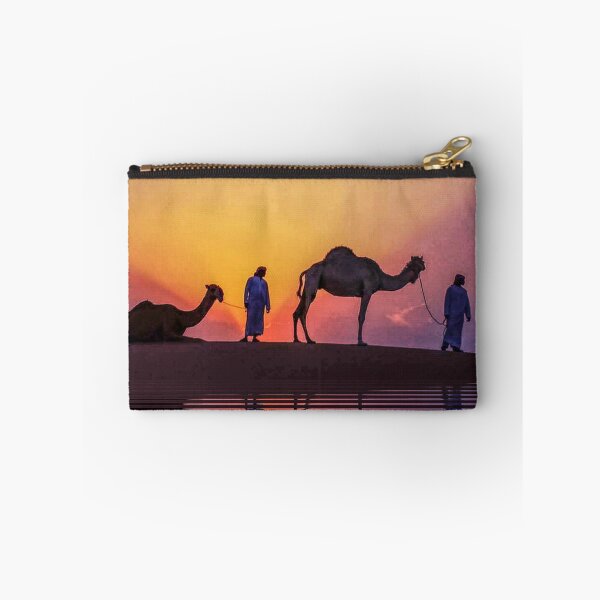 Item preview, camel group at an oasis at dawn watching sunset designed and sold by mister-john.