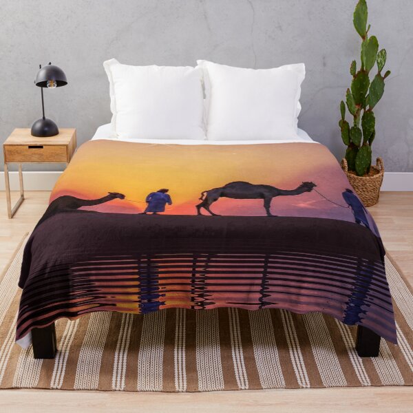 Item preview, camel group at an oasis at dawn watching sunset designed and sold by mister-john.