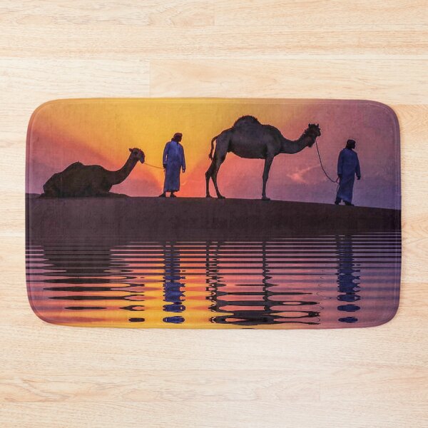 Item preview, camel group at an oasis at dawn watching sunset designed and sold by mister-john.