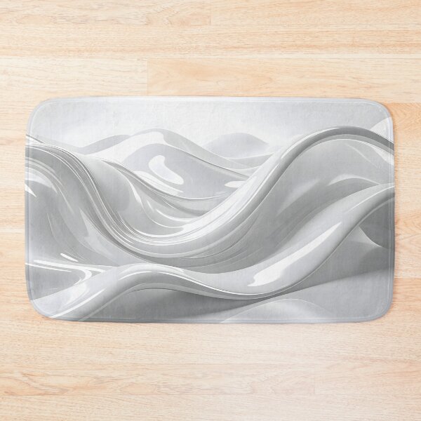 Item preview, Abstract White Liquid Chrome Fluid Waves designed and sold by BetweenForms.