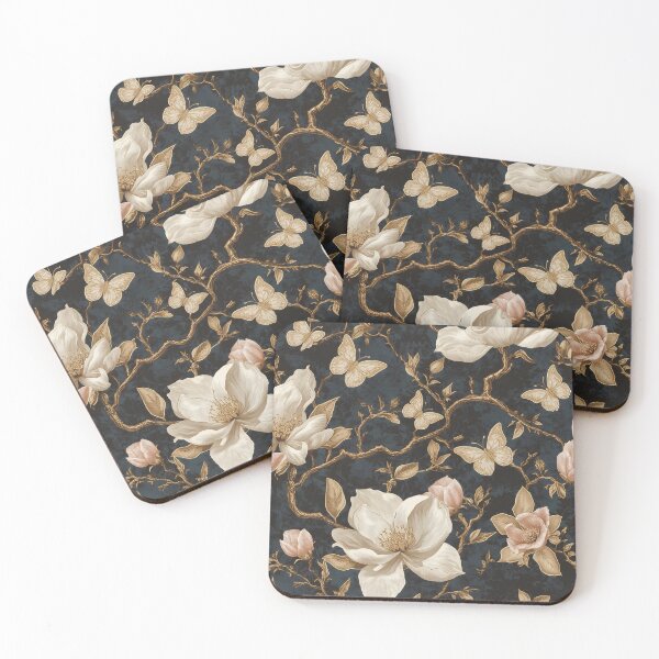 Item preview, Magnolia Butterfly Chinoiserie Pattern designed and sold by Magic Love Art Print.