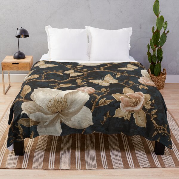 Item preview, Magnolia Butterfly Chinoiserie Pattern designed and sold by Magic Love Art Print.