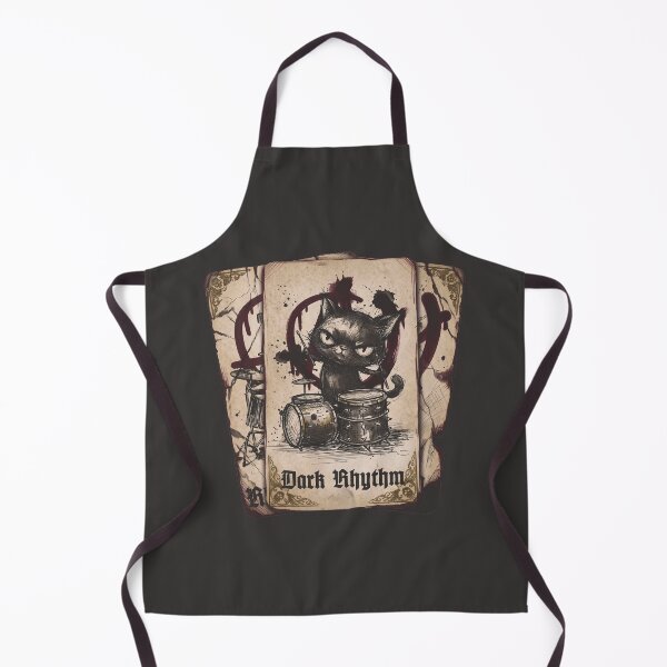 Item preview, Punk Dark Rhythm Drum Cat Special Edition for Dark Textiles designed and sold by Shyla Marsare.