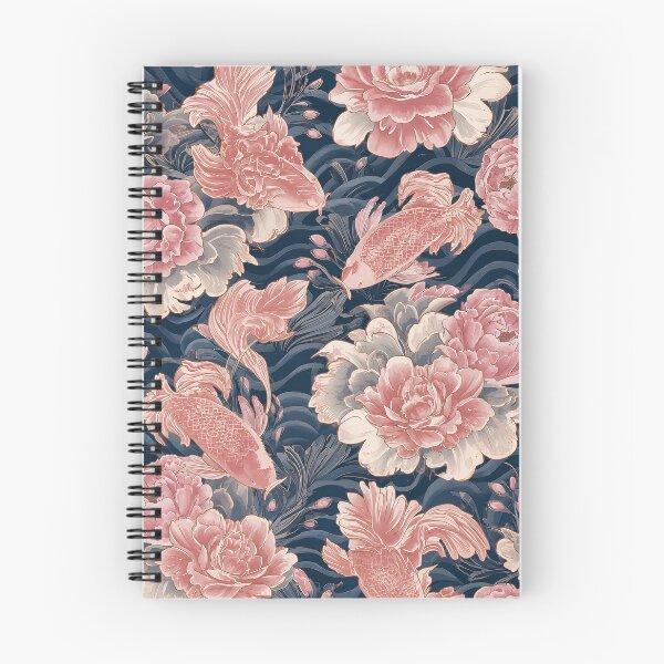 Item preview, Blue Pink Koi Chinoiserie Floral Pattern designed and sold by Magic Love Art Print.