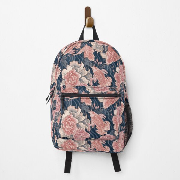 Item preview, Blue Pink Koi Chinoiserie Floral Pattern designed and sold by Magic Love Art Print.